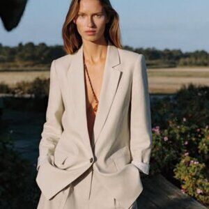 Zara women's Light Tan oversized Blazer